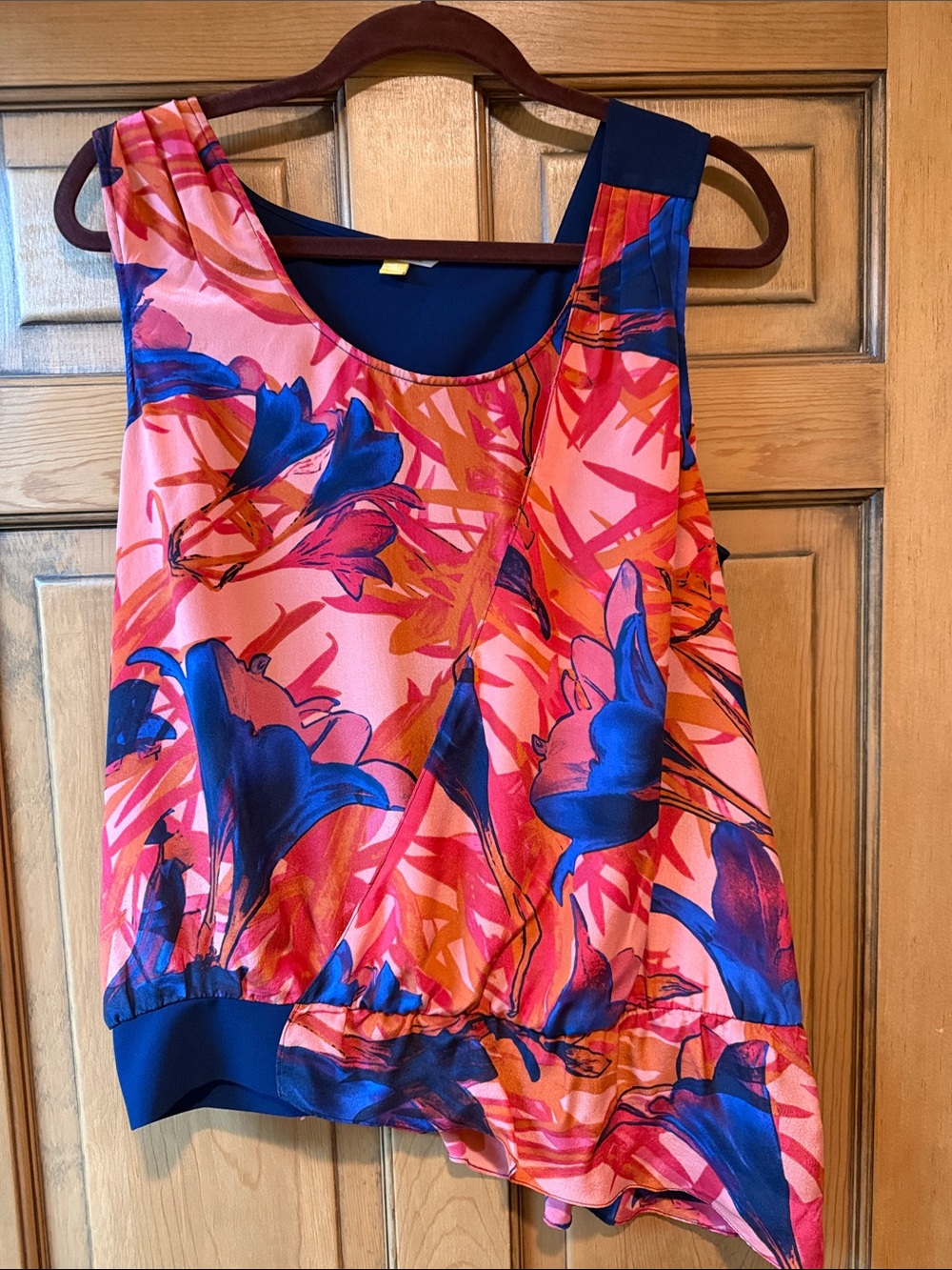 leifsdottir Navy Blue Top with Yellow Tag